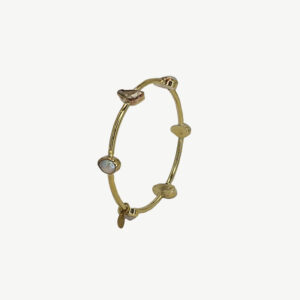 White Pearl & Brass Bangle