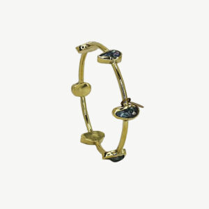 Black Pearl & Brass Bangle