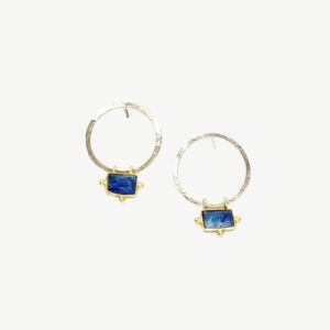 Signature Silver Hoops & Lapis