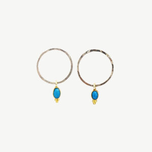 Signature Silver Hoops & Turquoise