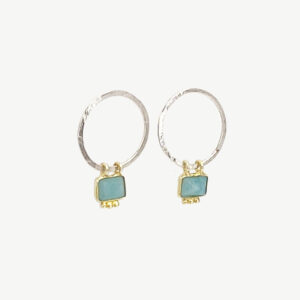 Signature Silver Hoops & Chrysaprase