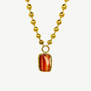 Brass Carnelian Necklace