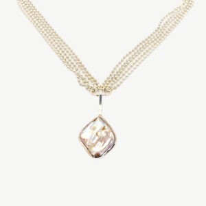 Silver encased square Pearl