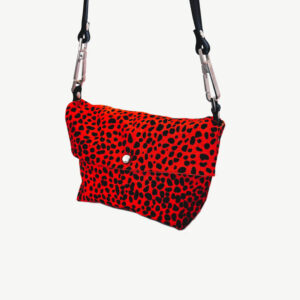 Orange Black Leopard Print AVA Bag with Black/ Pink Logo