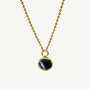 Brass Black Agate Necklace