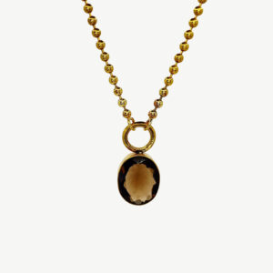 Brass Smoky Quartz Necklace